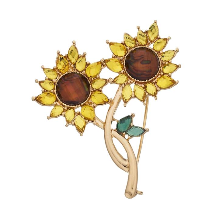 Napier Sunflower Pin, Women's, Yellow