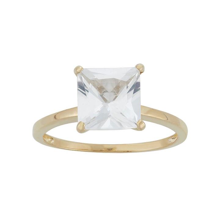 Lab-created White Sapphire 10k Gold Ring, Women's, Size: 9