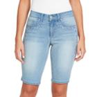 Women's Gloria Vanderbilt Jessa Embroidered Bermuda Jean Shorts, Size: 12, Light Blue