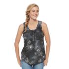 Women's Sonoma Goods For Life&trade; Twist Henley Tank, Size: Small, Black