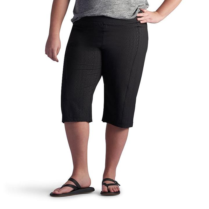 Plus Size Lee Sophia Pull-on Skimmer Capris, Women's, Size: 18 - Regular, Black