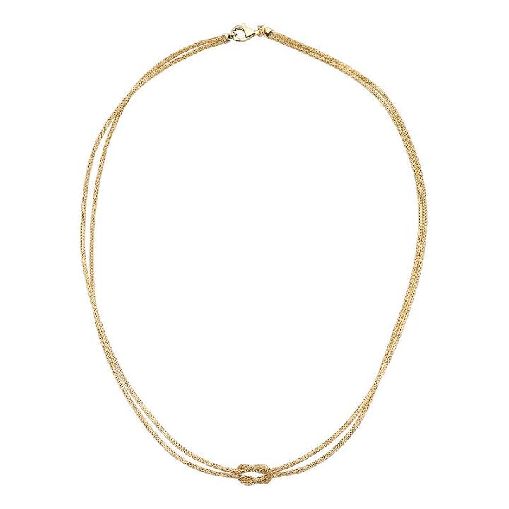 14k Gold Over Silver Knotted Mesh Necklace, Women's, Size: 17, Yellow