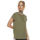 Madden Nyc Juniors' Mesh Yoke Solid Tee, Girl's, Size: Xs, Dark Green