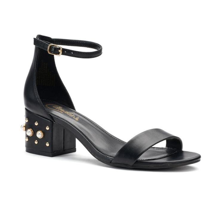 Candie's&reg; Fashion Women's Block Heel Sandals, Size: Medium (8.5), Black