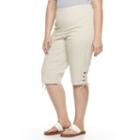 Plus Size Croft & Barrow&reg; Lace-up Skimmer Capris, Women's, Size: 2 - Regular, Lt Beige