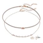 Lc Lauren Conrad Lotus Flower Choker Necklace & Stud Earring Set, Women's, Grey