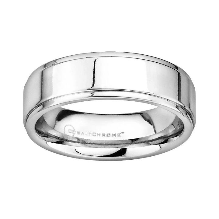 Cobalt Chrome Wedding Band - Men, Size: 12, Grey