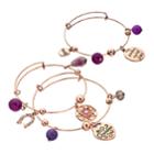 My Grandma Shaky Bead Bangle Bracelet Set, Women's, Purple