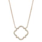 14k Rose Gold 1/5 Carat T.w. Diamond Quatrefoil Pendant, Women's, Size: 18, White