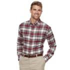 Men's Croft & Barrow&reg; Classic-fit Patterned Flannel Button-down Shirt, Size: Small, Light Grey
