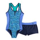 Girls 7-16 & Plus Size Zeroxposur One-piece With Shorts, Size: 16 1/2, Med Blue