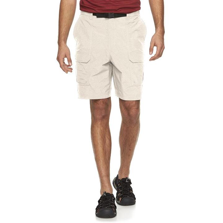 Big & Tall Croft & Barrow&reg; Synthetic Side Elastic Belted Cargo Shorts, Men's, Size: 48, Lt Beige