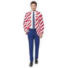 Men's Opposuits Slim-fit United Stripes Suit & Tie Set, Size: 44 - Regular, Ovrfl Oth