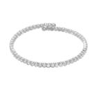 Silver Plated Crystal Coil Bracelet, Women's, White