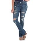 Juniors' Plus Size Amethyst Ripped Baby Bootcut Jeans, Teens, Size: 14 Short, Dark Blue