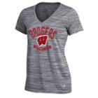 Women's Under Armour Wisconsin Badgers Spach Tech Tee, Size: Large, Grey