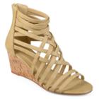 Journee Collection Twyla Women's Wedge Sandals, Girl's, Size: 11, Beig/green (beig/khaki)