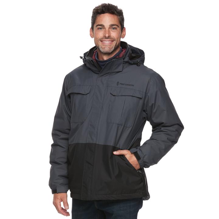 Big & Tall Free Country 3-in-1 Systems Jacket, Men's, Size: Xl Tall, Black