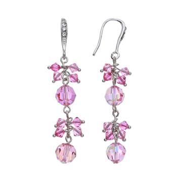 Crystal Avenue Silver-plated Crystal Linear Drop Earrings - Made With Swarovski Crystals, Women's, Red
