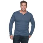 Men's Sonoma Goods For Life&trade; Supersoft Modern-fit Henley, Size: 4xb, Dark Blue