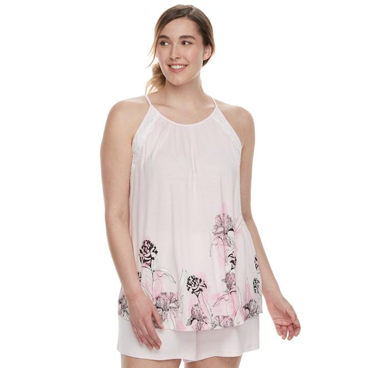 Plus Size Apt. 9&reg; Lace Trim Tank & Shorts Set, Women's, Size: 2xl, Light Pink