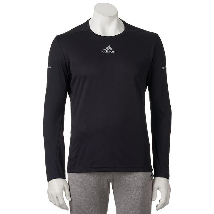 Men's Adidas Run Long-sleeve Tee, Size: Small, Black