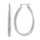 Simply Vera Vera Wang Textured Nickel Free Oval Hoop Earrings, Women's, Silver