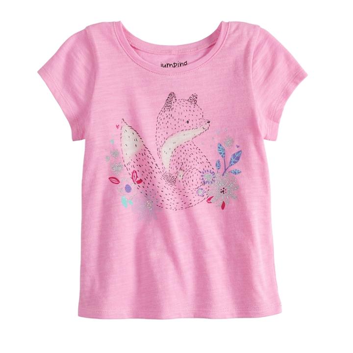 Baby Girl Jumping Beans&reg; Fox Graphic Tee, Size: 12 Months, Light Pink
