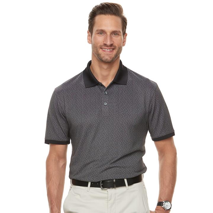 Men's Haggar In Motion Regular-fit Stretch Polo, Size: Medium, Black