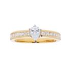 14k Gold Pear Cut 1 Carat T.w. Igl Certified Diamond Engagement Ring, Women's, Size: 5.50