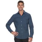 Men's Apt. 9&reg; Premier Flex Slim-fit Stretch Button-down Shirt, Size: Large Slim, Blue