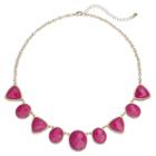 Magenta Geometric Stone Necklace, Women's, Med Pink