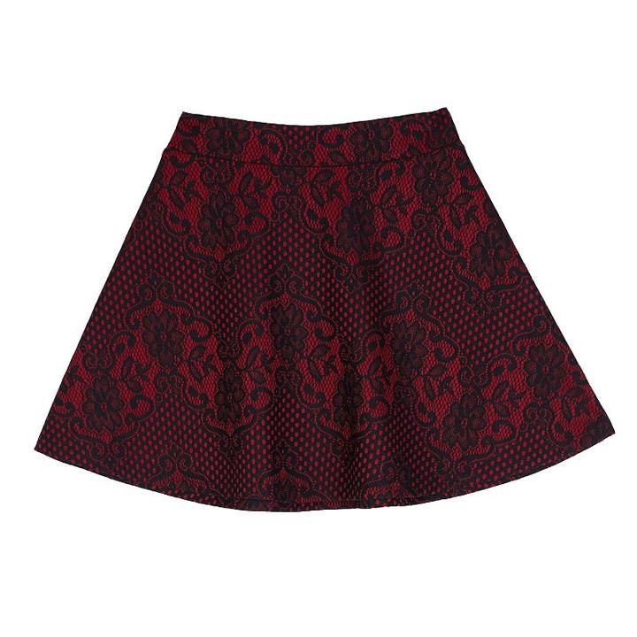 Girls 7-16 Iz Amy Byer Bonded Lace Skater Skirt, Girl's, Size: Large, Red