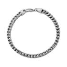 Lynx Stainless Steel Foxtail Chain Bracelet - Men, Grey