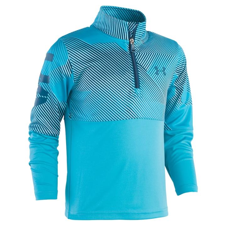 Boys 4-7 Under Armour 1/4 Zip Sequence Mock Layer Pullover Top, Size: 6, Med Blue