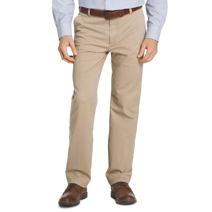 Men's Izod Classic-fit Performance Flat-front Pants, Size: 34x29, Med Beige