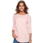 Women's Sonoma Goods For Life&trade; Eyelet Tee, Size: Small, Light Pink