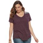 Plus Size Sonoma Goods For Life&trade; Essential V-neck Tee, Women's, Size: 1xl, Drk Purple