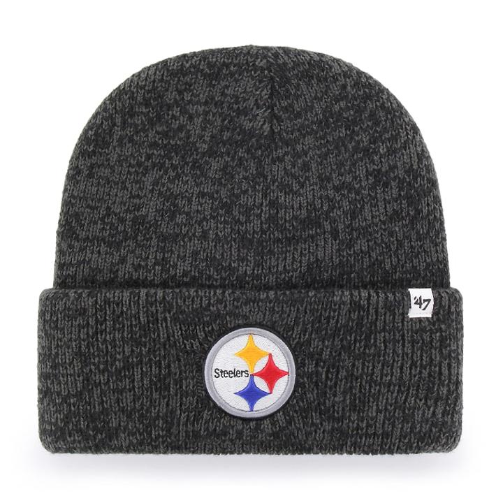 Adult '47 Brand Pittsburgh Steelers Brain Freeze Knit Hat, Men's, Black
