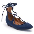 Candie's&reg; Kraizin Women's Lace-up Flats, Girl's, Size: 6, Blue