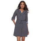 Women's Dana Buchman Satin Shirtdress, Size: Small, Med Blue