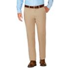 Men's J.m. Haggar Luxury Comfort Slim-fit 4-way Stretch Flat-front Casual Pants, Size: 32x30, Dark Beige