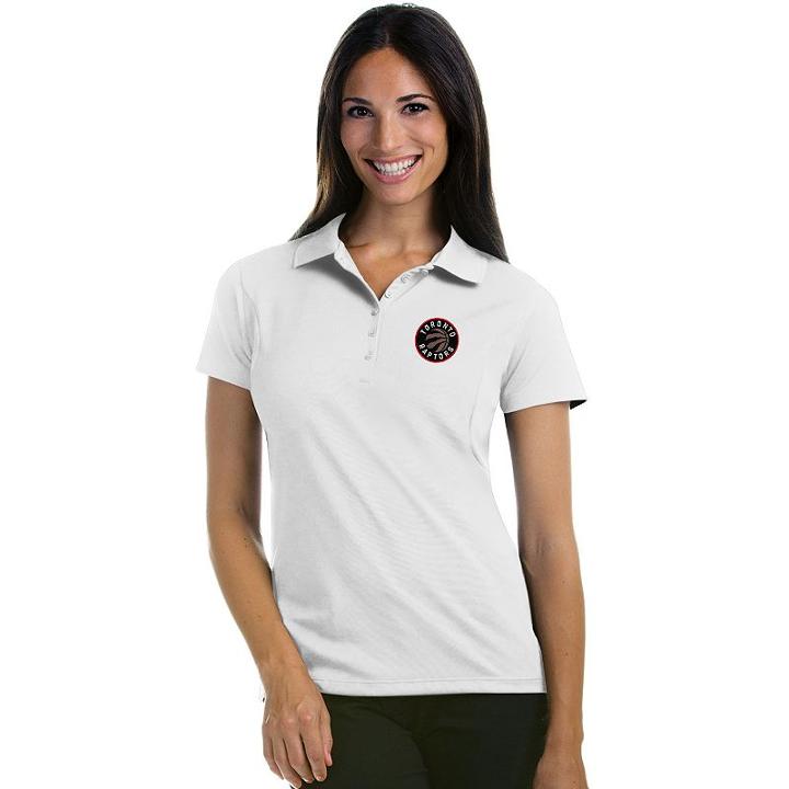 Women's Antigua Toronto Raptors Pique Xtra-lite Polo, Size: Small, White