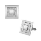 1928 Men's Textured Square Cuff Links, Grey