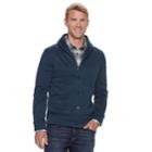 Men's Sonoma Goods For Life&trade; Supersoft Modern-fit Sweater Fleece Shawl-collar Cardigan, Size: Medium, Dark Blue