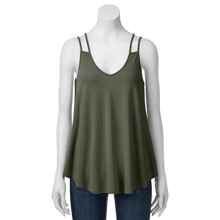 Juniors' Pink Republic Strappy Swing Camisole, Girl's, Size: Medium, Green Oth