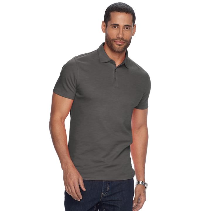 Men's Apt. 9&reg; Modern-fit Solid Polo, Size: Large, Dark Grey