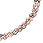 Sterling Silver Dyed Freshwater Cultured Pearl Necklace, Adult Unisex, Grey