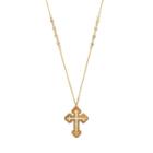 Cubic Zirconia 14k Gold Over Silver Cross Pendant Necklace, Women's, Size: 24, White