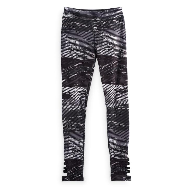 Girls 7-16 So&reg; Lattice High Rise Printed Leggings, Size: 12, Black